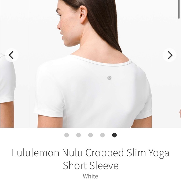 lululemon nulu cropped slim yoga short sleeve - white size 4 crop top - Picture 4 of 10